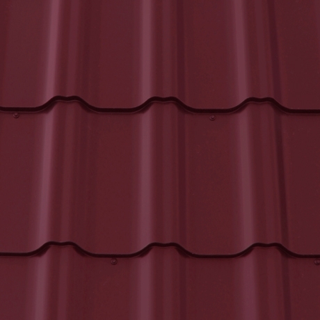 Лист 0,5 мм 2000*1210 Grand Line Металлочерепица Kvinta Plus 3D Satin Matt TX (Zn 180) RAL 3005 - красное вино