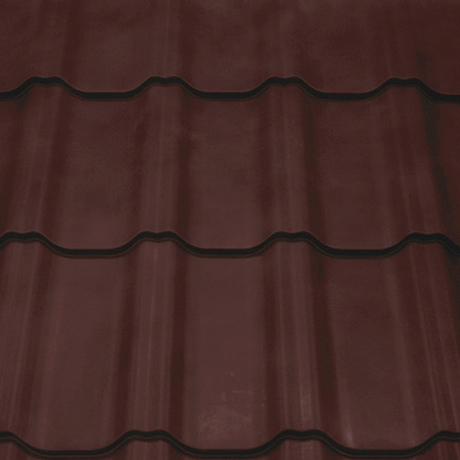 Лист 0,5 мм 4700*1210 Grand Line Металлочерепица Kvinta Plus GreenCoat Pural Matt BT (Zn 275) RR 887 - коричневый шоколад