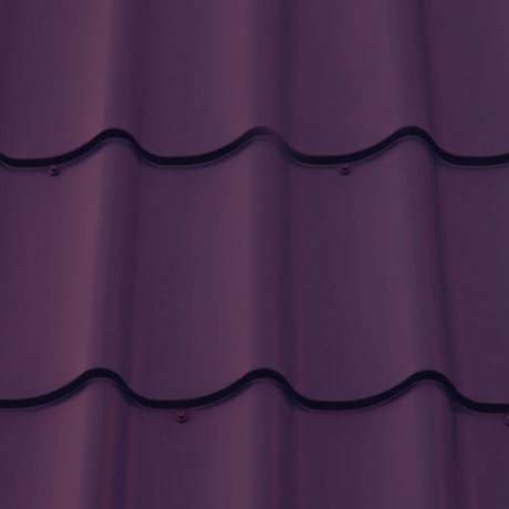Лист 0,5 мм 5750*1180 Металлочерепица М28 Премиум GreenCoat Pural Matt BT SSAB (Zn 275) матовый RR 779 - баклажан