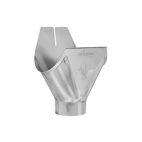Выход из желоба Aquasystem 125/90 мм Zn-цинк б/цвета