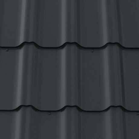 Лист 0,5 мм 720*1210 Grand Line Металлочерепица Kvinta Uno GreenCoat Pural Matt BT (Zn 275) RAL 7016 - темно-серый