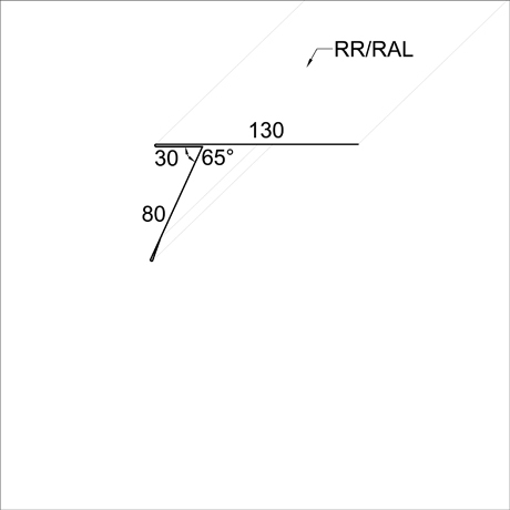 Планка карнизная кликфальц 130*80 мм L=2 м Grand Line Satin (Zn 100-140) RAL 1015 - легкий слоновый