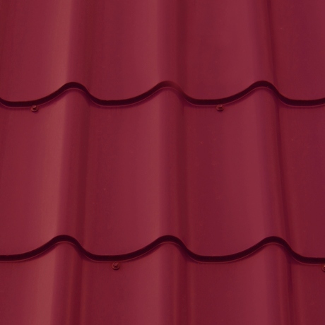 Лист 0,5 мм 2250*1180 Металлочерепица М28 Премиум GreenCoat Pural BT SSAB (Zn 275) глянцевый RR 798 - красное вино