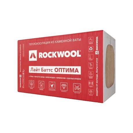 Утеплитель Лайт Баттс ОПТИМА /ROCKWOOL/ (уп. 10 плит) 1000*600*50 (поставка на склад)