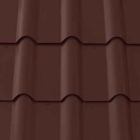 Лист 0,5 мм 4000*1180 Grand Line Металлочерепица Kamea Rooftop Бархат (Zn 180) RAL 8017 - коричневый шоколад