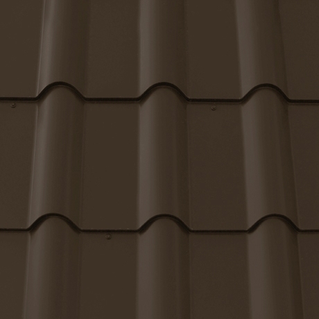 Лист 0,5 мм 3300*1180 Grand Line Металлочерепица Kamea Rooftop Бархат (Zn 180) RR 32- т.коричневый