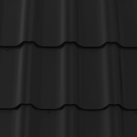Лист 0,5 мм 720*1210 Grand Line Металлочерепица Kvinta Uno Rooftop Бархат (Zn 180) RAL 9005 - черный темный