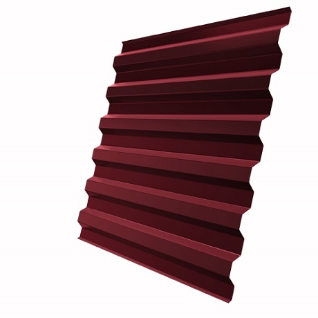 Лист 0,4 мм 4200*1040 Grand Line Профнастил C21-R (ЦФО) PE-полиэстер (Zn 60-100) RAL 3005 - красное вино